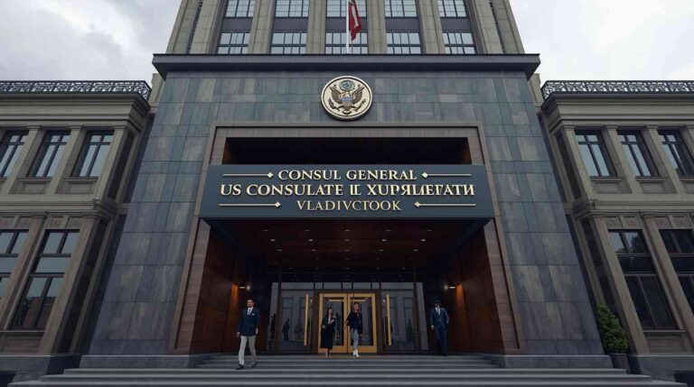 Former cosul general us cosulate vladivostock building in Vladivostok showing historic US diplomatic presence in Russia's Far East region