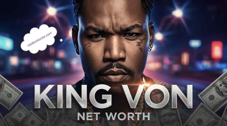 King Von performing on stage with fans cheering, showing his music career success and estimated net worth today