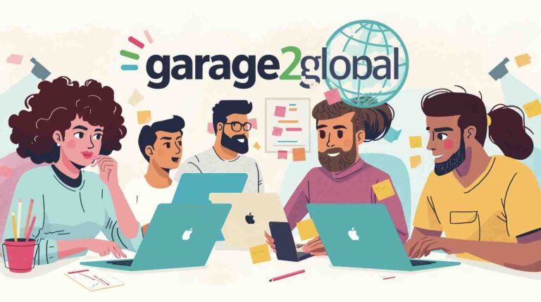 App development for startups with garage2global team coding mobile app on laptops